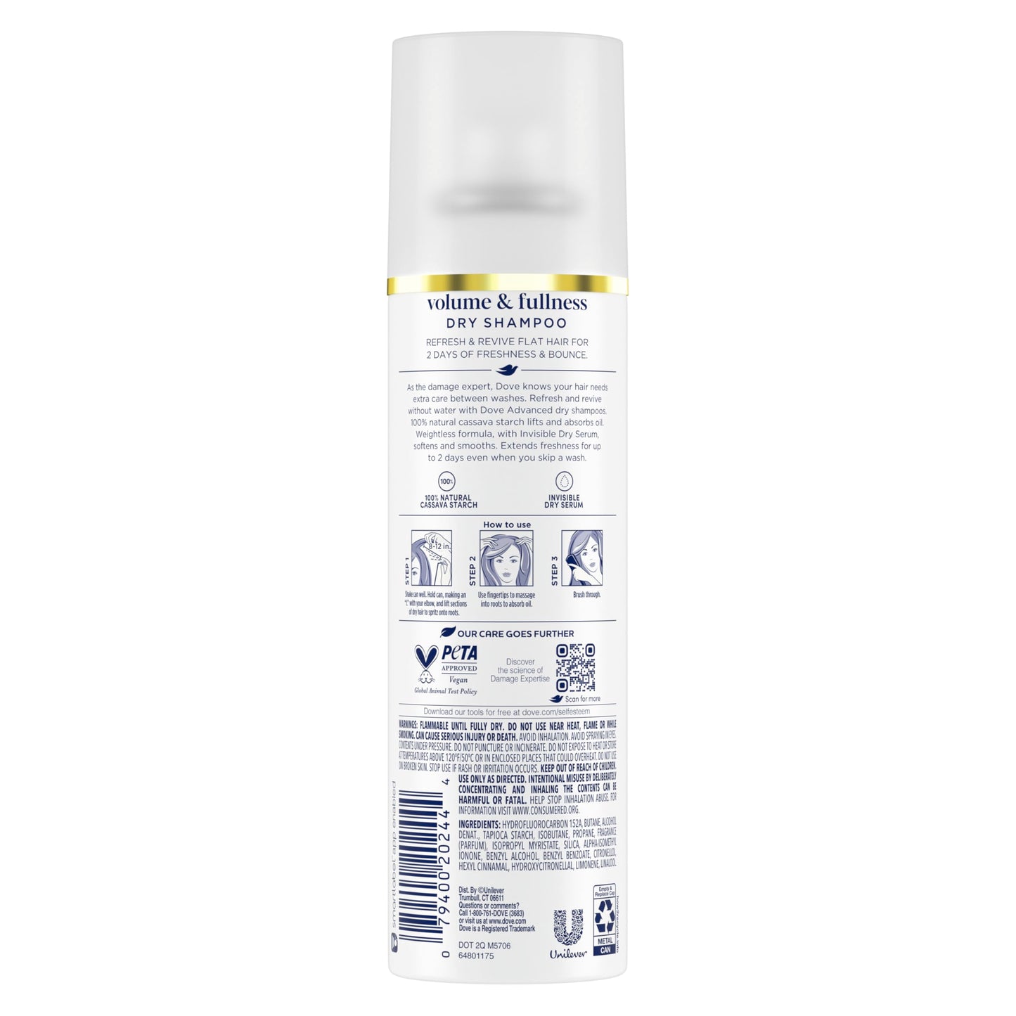 Dove Dry Shampoo for 2 Count for Oily Hair Volume & Fullness for Refreshed Hair 5 oz