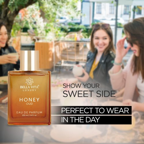 Bellavita Luxury Honey Oud Eau de Parfum | 100 ml (3.4 fl.oz.) | Perfume for Men and Women | Sweet Honey, Bergamot, Oud, and Amber Notes | Women's Day Special