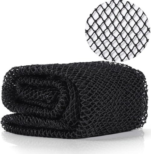 JASSINS Bath Net Sponge - Long Exfoliating Shower Body Scrubber | 66 Inch Stretch Length (Black)