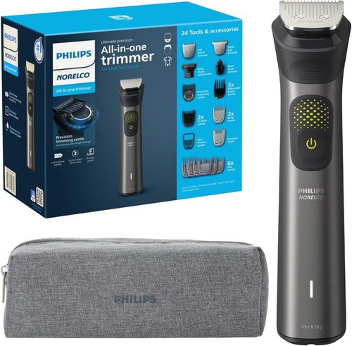 Philips Multigroom Series 9000 | 24-in-1 Trimmer Kit for Beard, Hair & Body Grooming - Precision Comb & Waterproof Design
