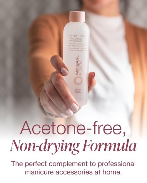 Mineral Fusion Nail Polish Remover - Acetone-Free Formula with Natural Solvents - 6 Fl Oz