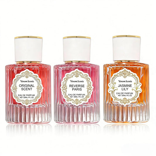 Venom Scents 3PCS Pheromones Perfume Collection for Women (30ml Each) - Jasmine, Lily & Peony Scent | Long-Lasting Floral Fragrance