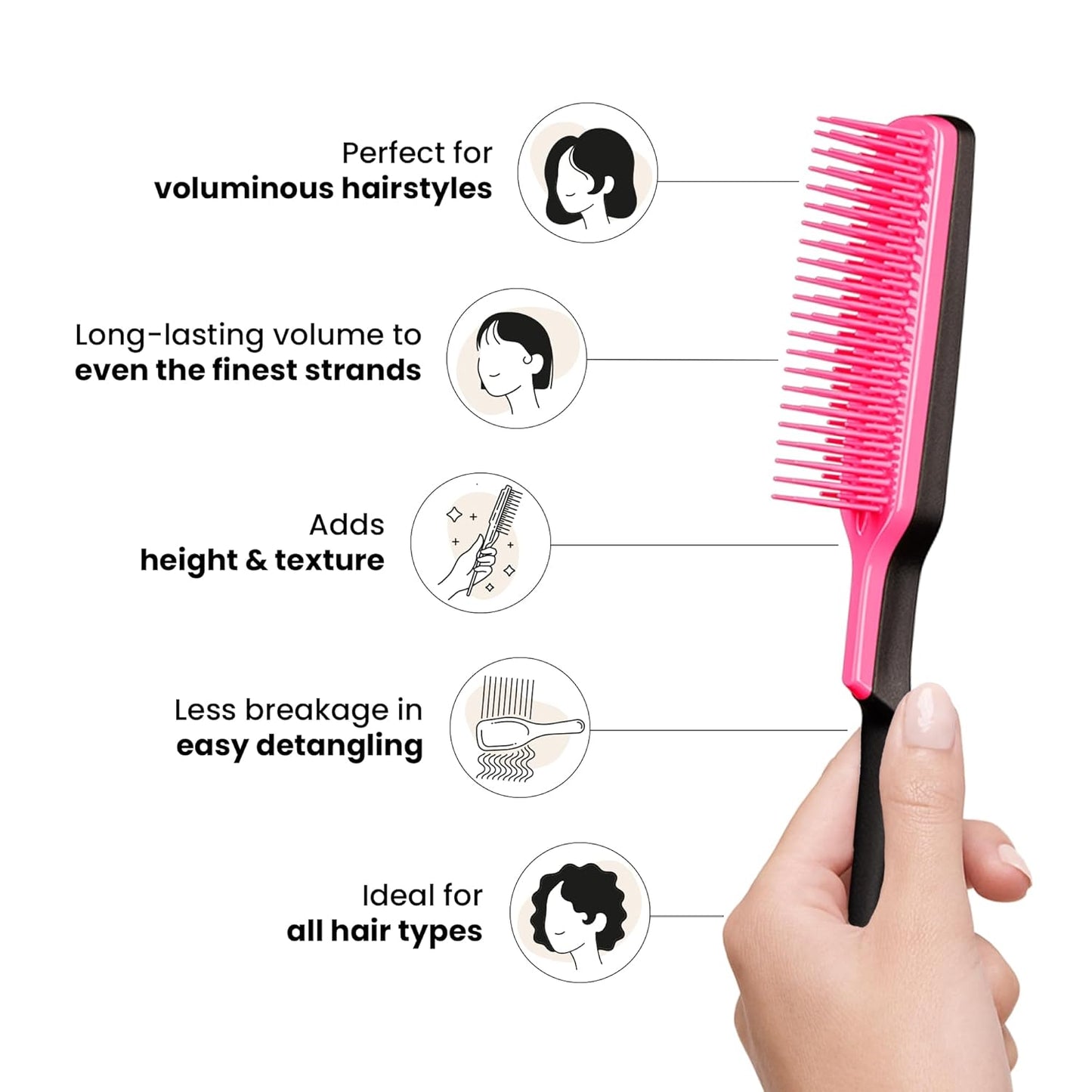 Tangle Teezer Ultimate Volumizer Brush - Adds Texture & Volume for All Hair Types | Pink Embrace