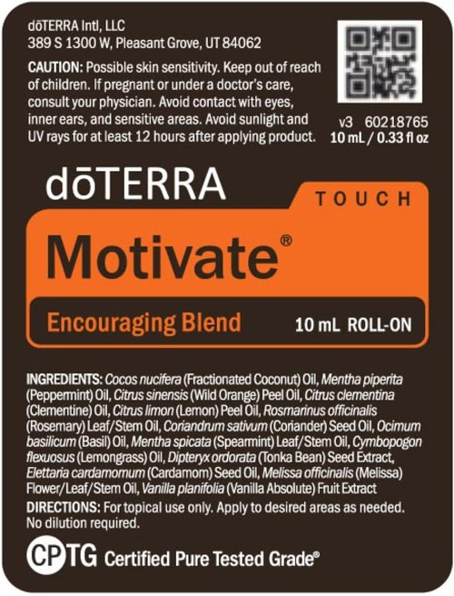 doTERRA Motivate Touch Essential Oil | Uplifting Aroma for Energy & Focus - 10ml Roll-On