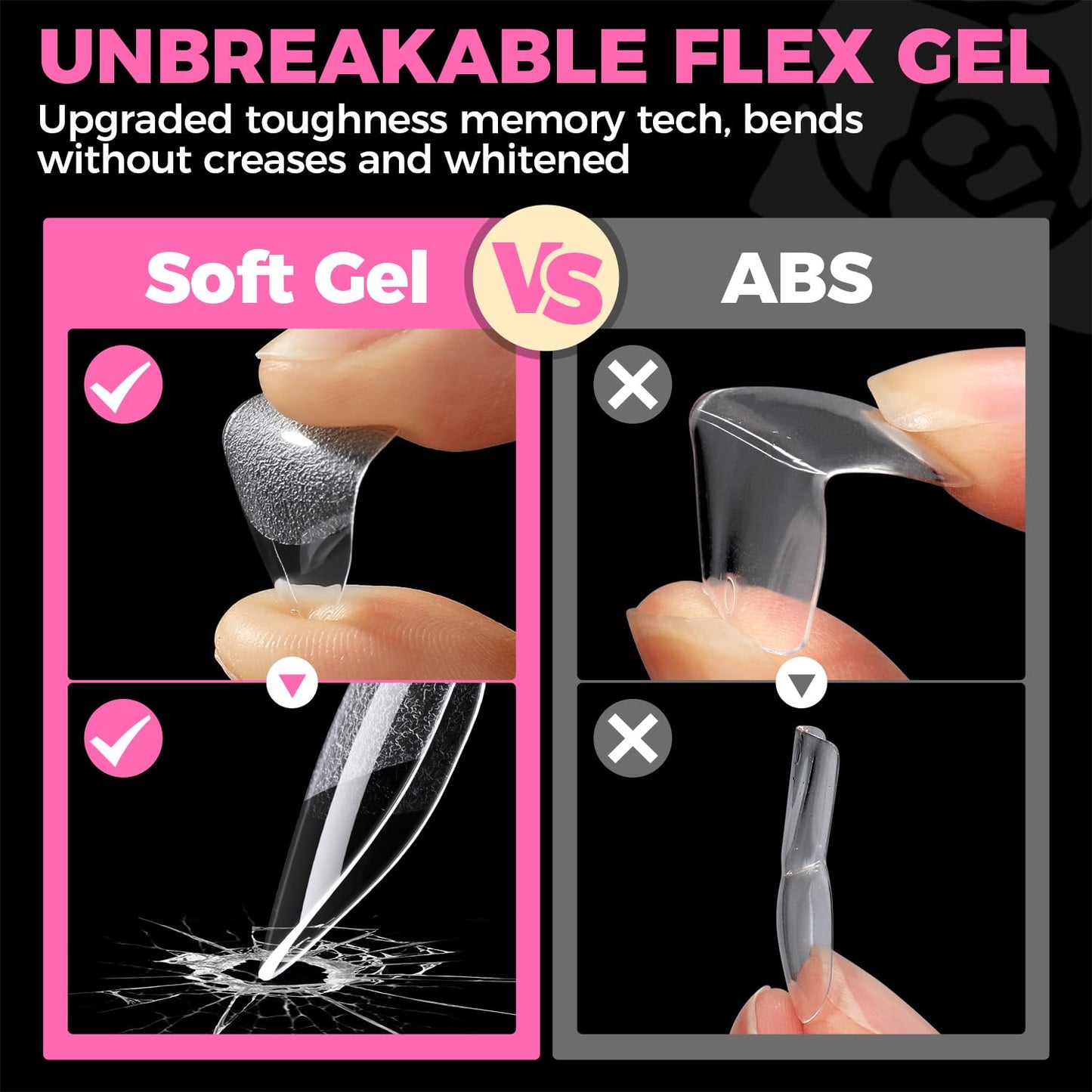 UNA GELLA Gel Nail Glue, Solid Nails Gl ue Gel 40g Lamp Curing Needed Soak Off G LUE Strong Nail G LUE G el for Acrylic Fake Nails Tips Extension Press On Nails for Gelly Tips