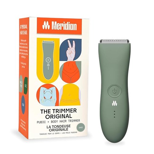 Meridian The Trimmer Original - Waterproof Electric Body Hair Trimmer for Men | Rechargeable Sage Design