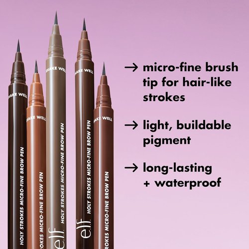 e.l.f. Holy Strokes Brow Pen - Micro-Fine Liquid Eyebrow Makeup for Detailing, Vegan & Cruelty-Free, Espresso