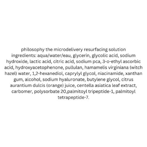 Philosophy Microdelivery Resurfacing Solution - 4% AHAs, Cica & Vitamin C - Reduces Fine Lines & Pores - 5 Fl Oz