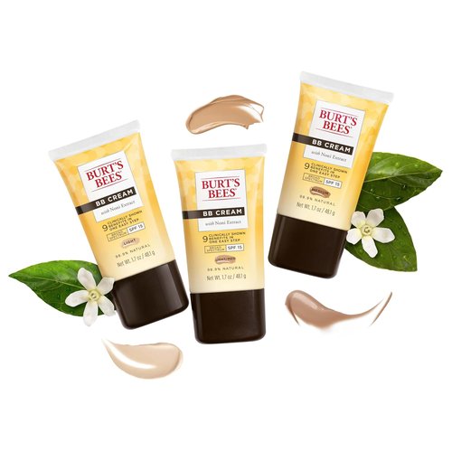 Burt's Bees BB Cream - SPF 15 Tinted Lotion for All Skin Types | 98.9% Natural, Light to Medium, 1.7 oz