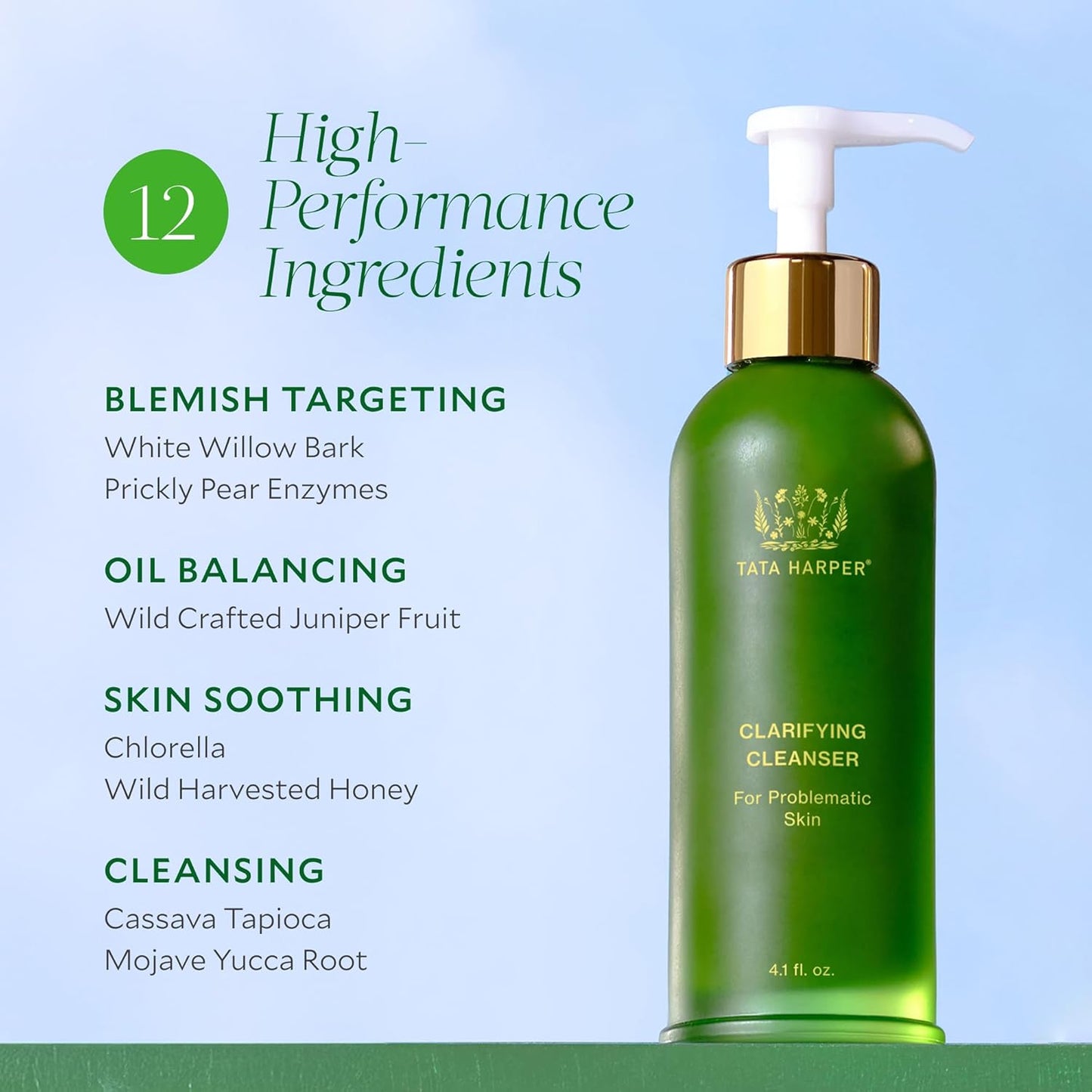 Tata Harper Clarifying Cleanser - Oil-Control Foaming Face Wash for Oily, Blemish-Prone Skin