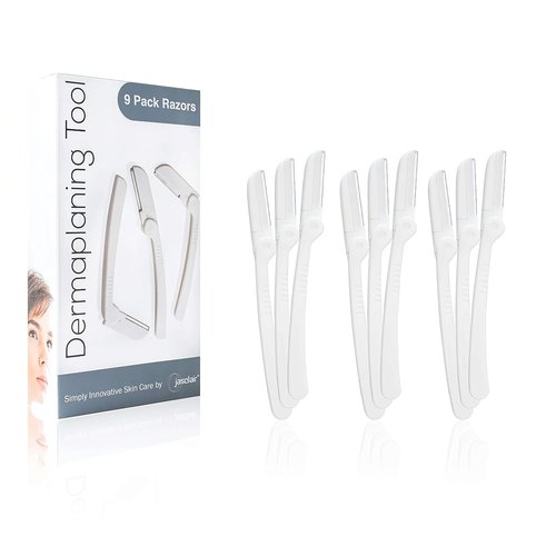 Jasclair Dermaplaning Razor - 9 Count Face Razors for Women | Gentle Exfoliation & Flawless Makeup Prep
