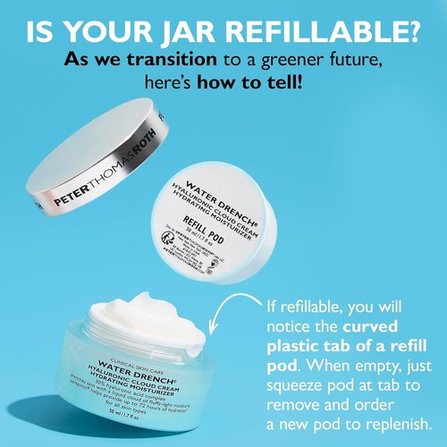 Peter Thomas Roth | Water Drench® Hyaluronic Cloud Cream Refill Pod - Hydrating Moisturizer for All Skin Types, Fragrance-Free