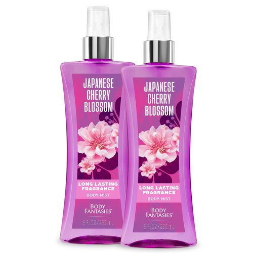 Body Fantasies Signature Fragrance Body Spray, Japanese Cherry Blossom, 8 fl oz (Pack of 2)
