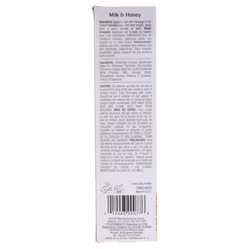 Cuccio Naturale Hydrating Dry Body Oil - Milk & Honey, Paraben-Free | 3.38 Oz Moisturizer