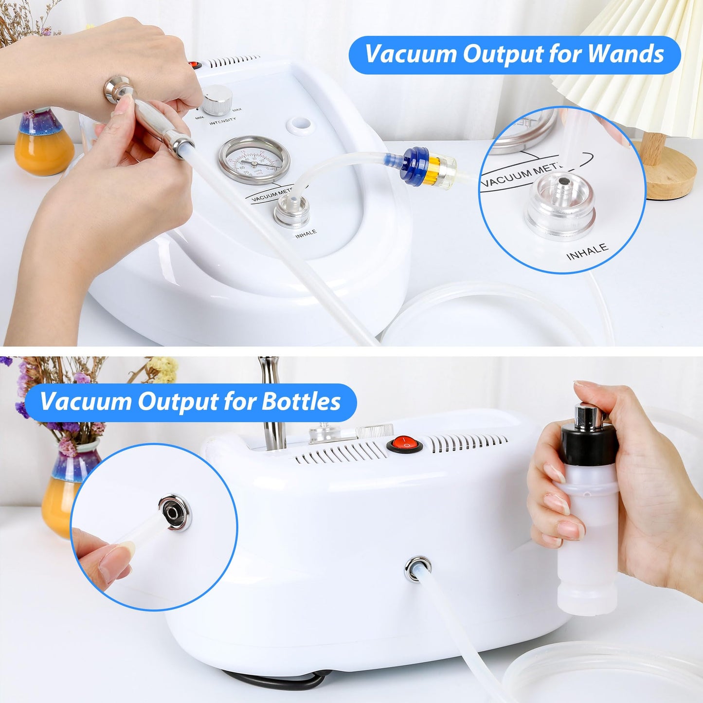 Diamond Microdermabrasion Machine, Kendal Professional Dermabrasion Facial Spray Skin Care Device, Vacuum Blackhead Removal and Spray Moisturizer, Esthetician Supplies, Also for Home Skin Care