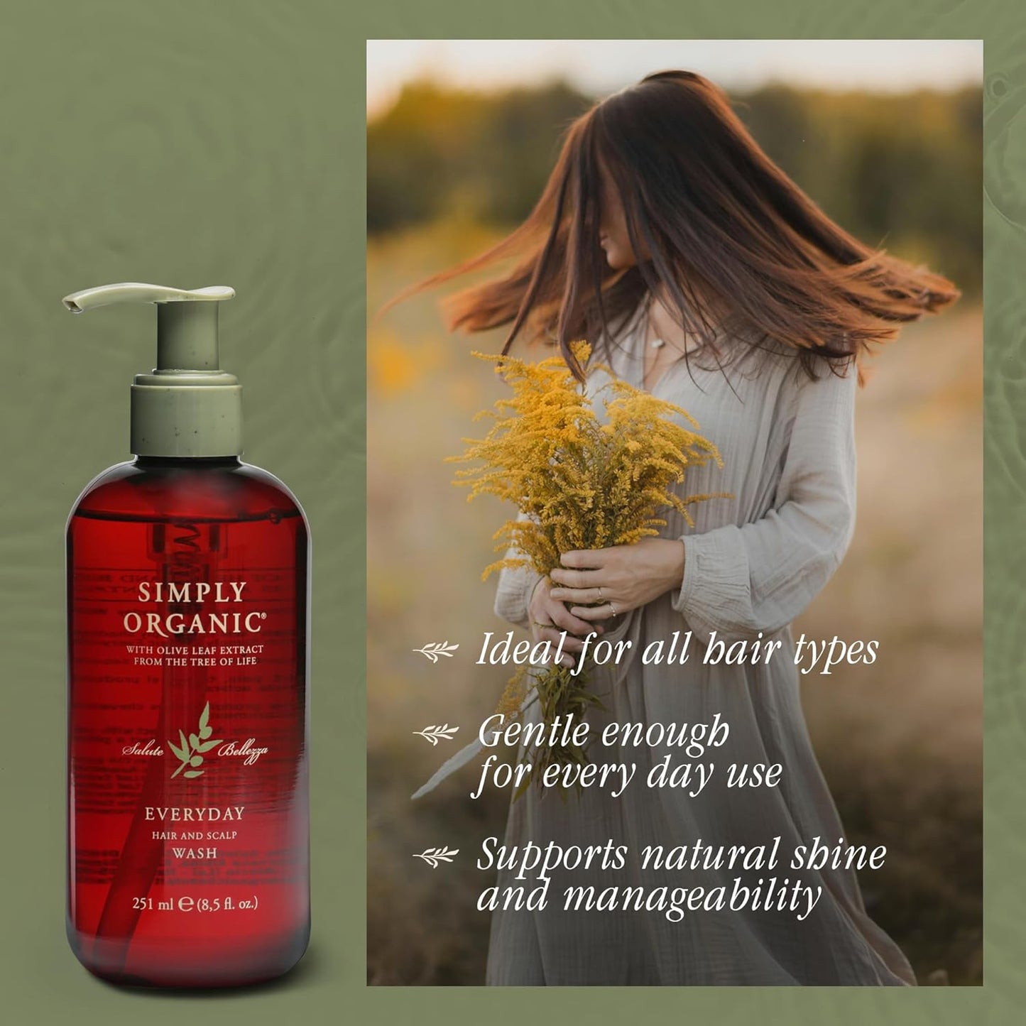 Skiennix Hair & Scalp Wash Shampoo - All-Natural, Cruelty-Free Formula with Organic Sage & Lime | 251ml/8.5oz