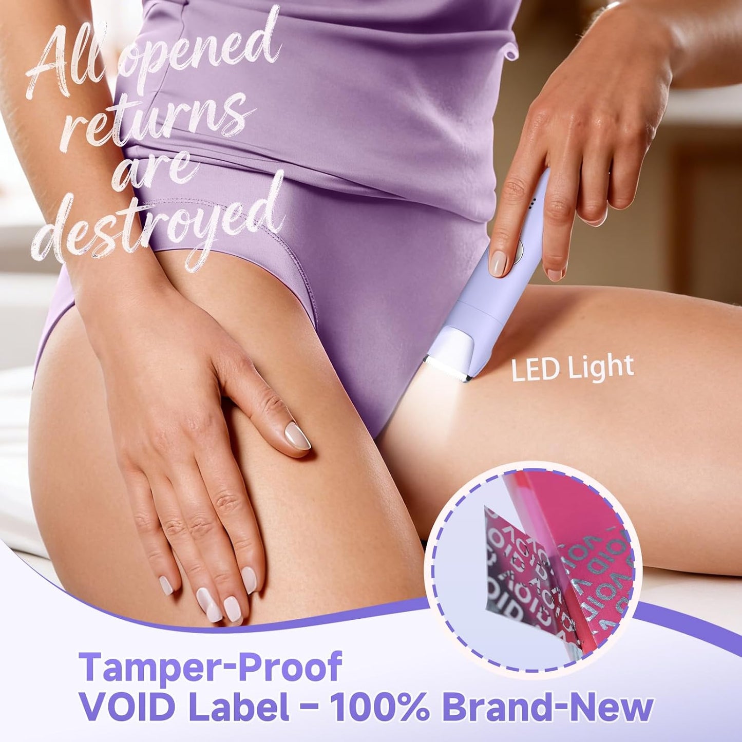 Skiennix Bikini Trimmer - 3-in-1 Electric Razor for Smooth Shaving | Cordless, USB-C Charging, Purple