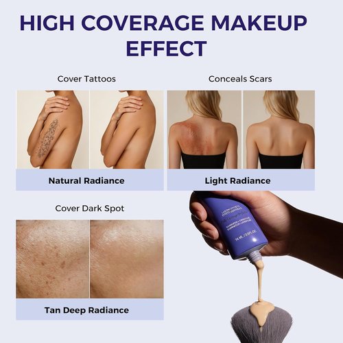 Regine Switzerland Body Coverage Perfector - 24Hr Long-Lasting Tattoo Concealer for Legs & Face | 2.5 oz, Light