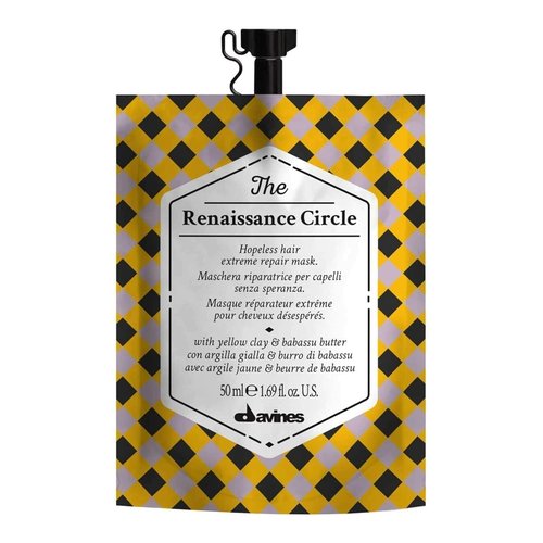 Davines The Renaissance Circle Hair Mask - Repairing Treatment for Damaged Hair | Restores Softness with Babassu Butter & Yellow Clay - 1.69 Fl Oz