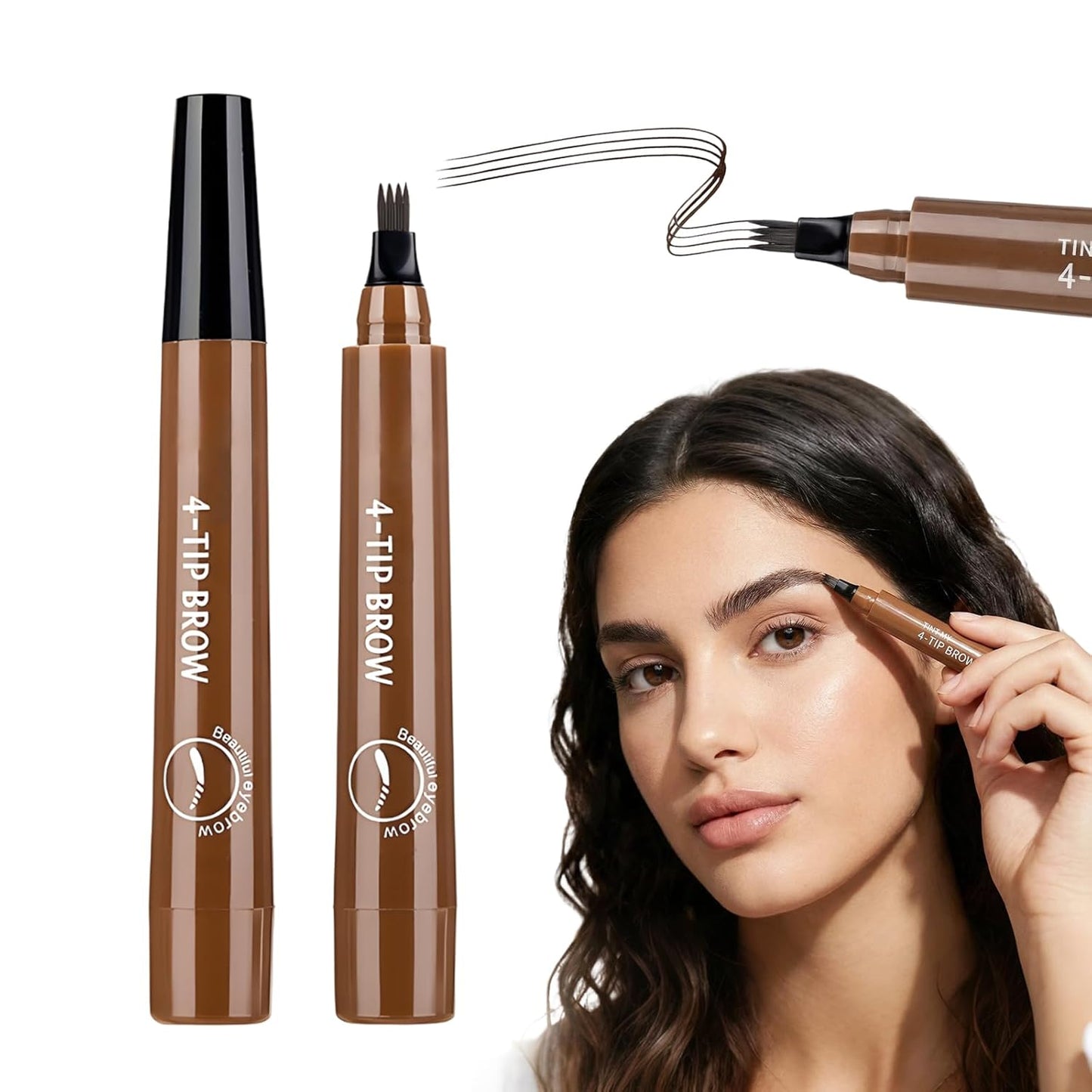 Skiennix 3D Magic Eyebrow Tattoo Pencil - Long-Lasting Fine Stroke Microblade | 2 Pcs Dark Brown