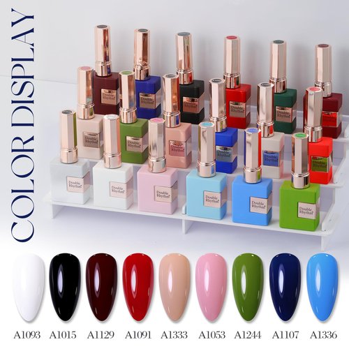 Double Rhythm 15ML Gel Nail Polish Pure Sheer Same Color Same Bottle Soak Off Gel Polish Art Manicure Salon DIY at Home for Women (Bright Red-A1016)