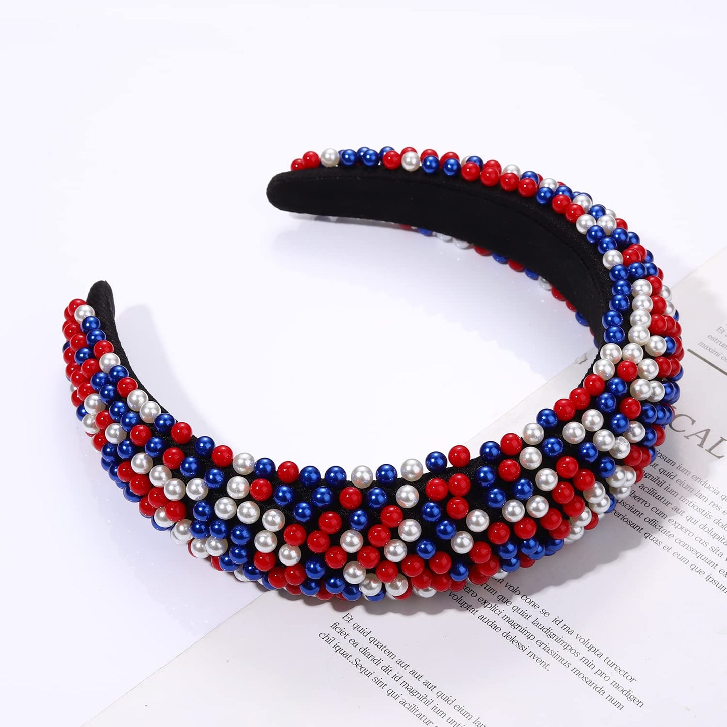 4 th of July Headband for Women American Flag Red White and Blue Beaded Headband USA Patriotic Headpiece Party Favor Gifts