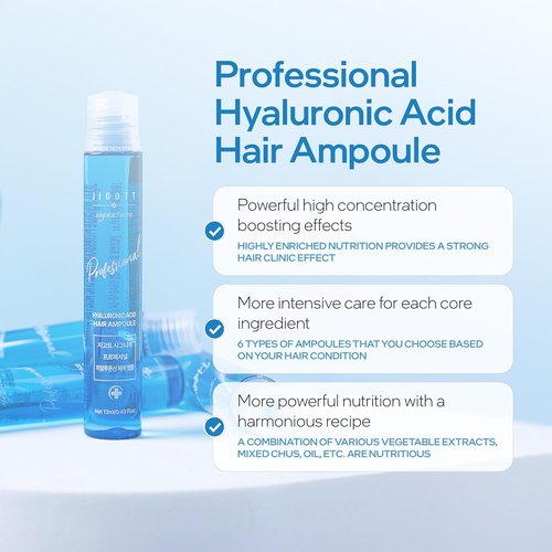Jigott - Professional Hyaluronic Hair Ampoule | K-Beauty Treatment, 13ml | Pack of 10