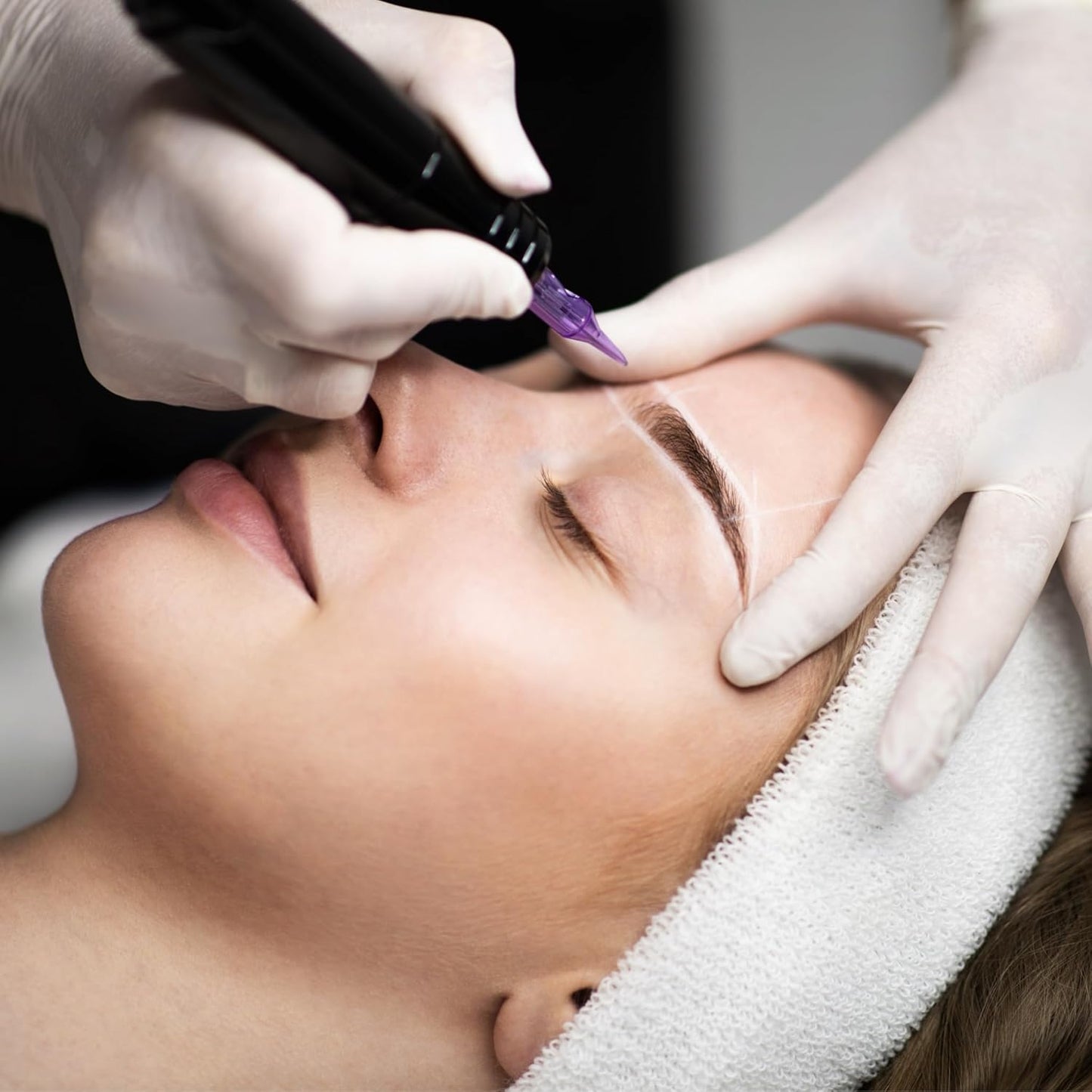 Skiennix Brow Mapping Kit - White Brow Paste 15g, 30m Mapping String & 2 Eyebrow Brushes for Microblading