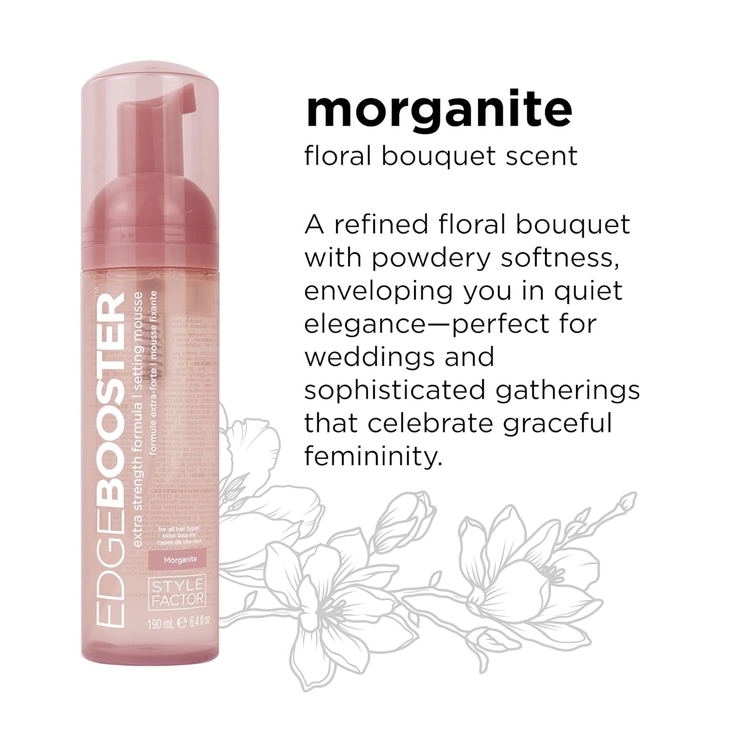 Style Factor EDGE BOOSTER Extra Strength Mousse - Frizz Control & Volume - 2.5oz Morganite for Curly Hair