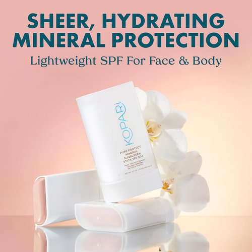 Kopari PURE PROTECT SPF 50+ Mineral Sunscreen Stick - Hydrating Zinc Oxide Formula for Face & Body