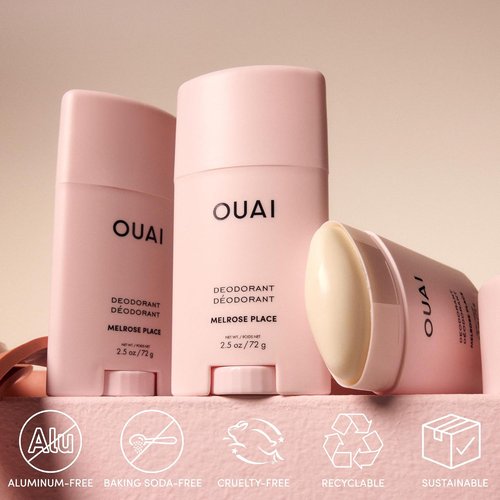 OUAI Aluminum Free Deodorant - 24-Hour Odor Control for Women - Rose, Berry & Lychee Scent - Melrose Place (2.5 oz)