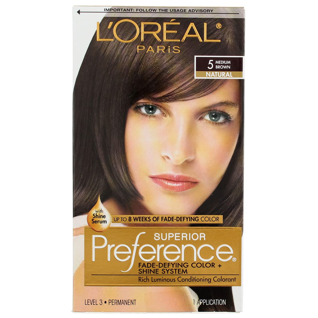 L'Oreal Superior Preference Permanent Hair Color, 5 Medium Brown 1 ea (Pack of 7)