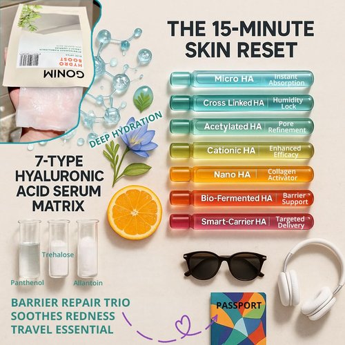 GONIM Korean Face Mask - Hydrating Sheet Mask with Hyaluronic Acid & Vitamin C | 30ml x 5pcs