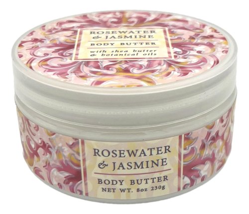 Greenwich Bay Rosewater Jasmine Beauty Gift Set - Body Butter, Spa Soap & Dusting Powder (3 Pieces)