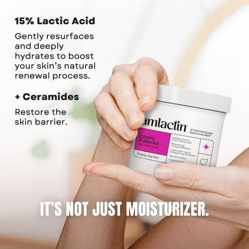 AmLactin Crepe Firming Cream - Therapeutic Skin Tightening Moisturizer with 15% Lactic Acid | 12 oz