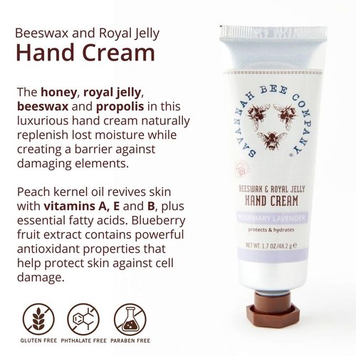 Savannah Bee Company Beeswax Hand Cream - Moisturizing Repair for Dry Cracked Hands - 1.7 oz Travel Size