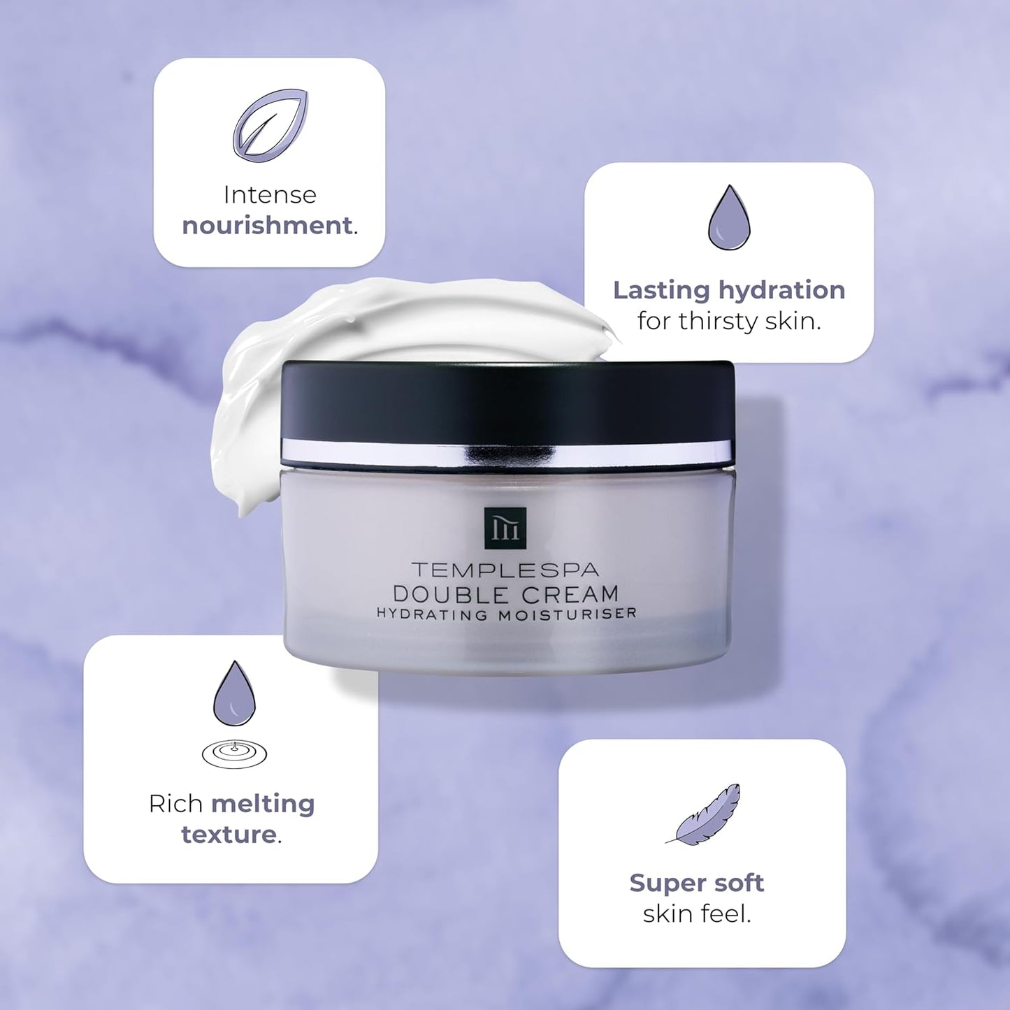 TEMPLESPA Double Cream - Hydrating Day & Night Moisturizer for Dry Skin | Nourishing & Rich, 1.6 fl. oz.