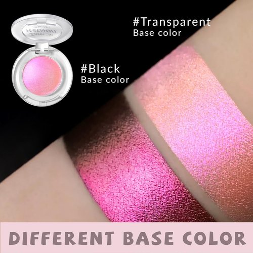 HOSAILY Holographic Duochrome Pink Glitter Eyeshadow Palette - Color Shift Metallic Shimmer & Highlighter