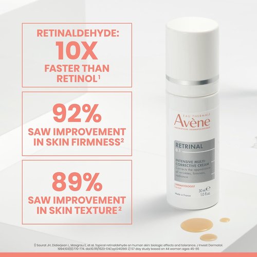 Avène Retrinal Intensive Multi-Corrective Cream - Anti-Aging Face Cream with Retinaldehyde, Niacinamide & Hyaluronic Acid | 1 Fl Oz