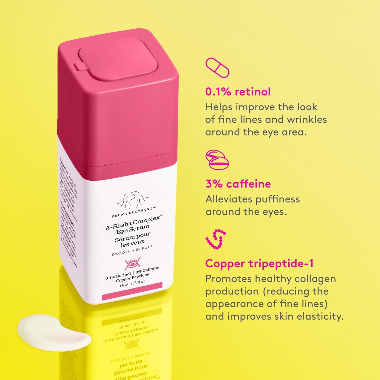 Drunk Elephant A-Shaba Complex Eye Serum - .1% Retinol for Youthful Skin | Clean Clinical Formula