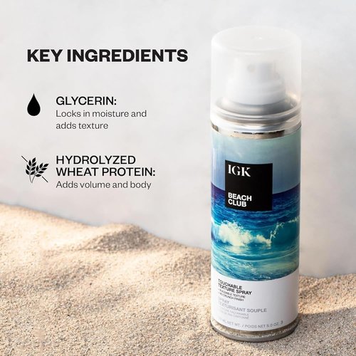 IGK BEACH CLUB Volumizing Texture Spray - Beach Wave Spray for Instant Volume & Flexible Hold | 5oz