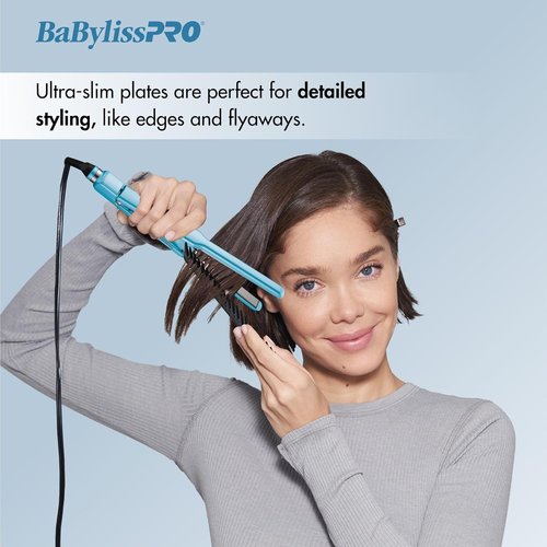BabylissPRO Nano Titanium Hair Straightener - Professional Ionic Flat Iron for All Hair Types
