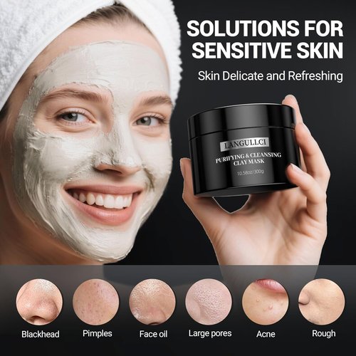 Regine Switzerland Kaolin Clay Mask - Purifying Mud Mask for Oily, Dry & Sensitive Skin | Detox Pore Cleanser | 10.5 oz
