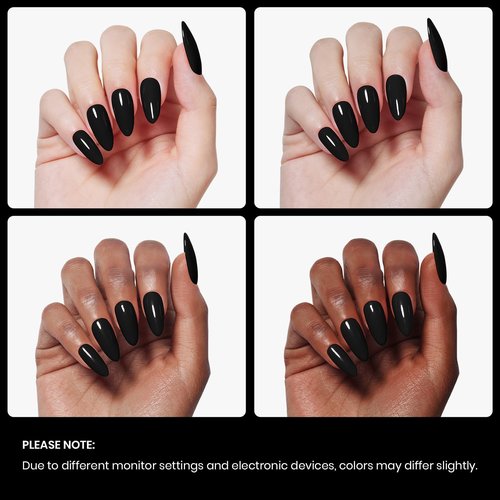 Beetles Black Gel Polish, 1 Pcs 15ml Audrey Black Nail Polish Color Gel Nail Polish Soak Off Art Manicure Salon DIY Uv Lamp Nail Design Decoration at Home