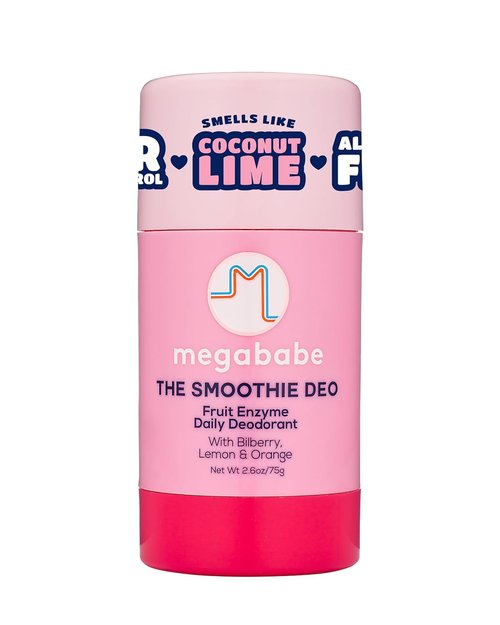 Megababe Daily Deodorant - Smoothie Deo with 72-Hour Odor Protection | Coconut & Fruit Enzymes | 2.6 oz