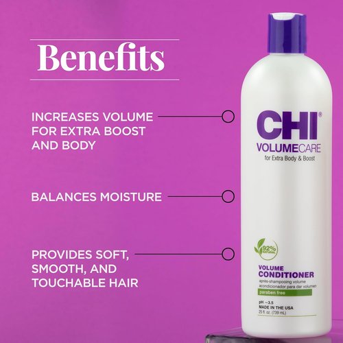 CHI VolumeCare Volumizing Conditioner - Boosts Volume for Thin, Fine Hair | Moisturizing & Sulfate-Free, 25 Oz