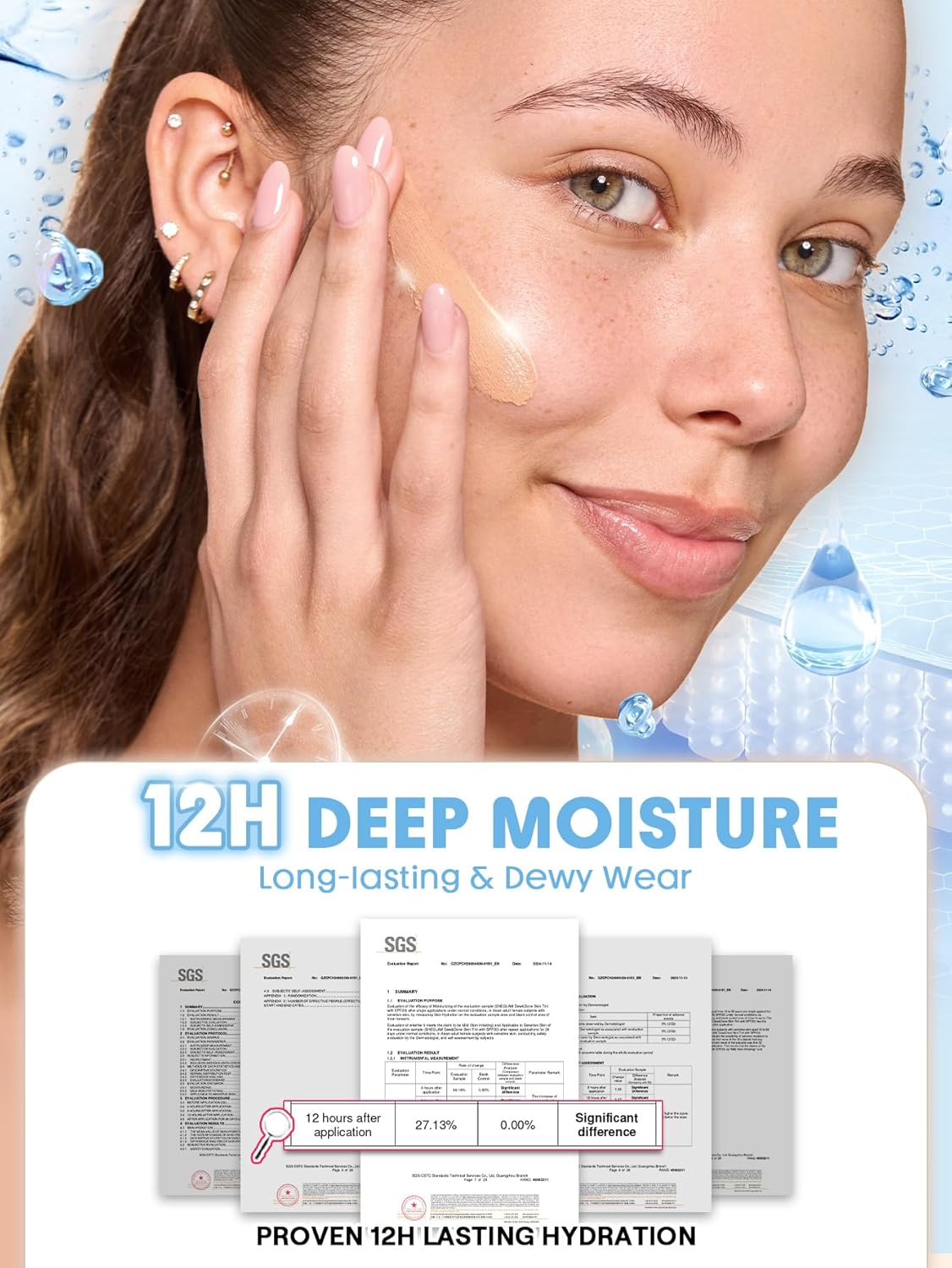 SheGlam Dew & Done Skin Tint - SPF 20 Light-Medium Coverage Foundation for Even Skin Tone | Bamboo
