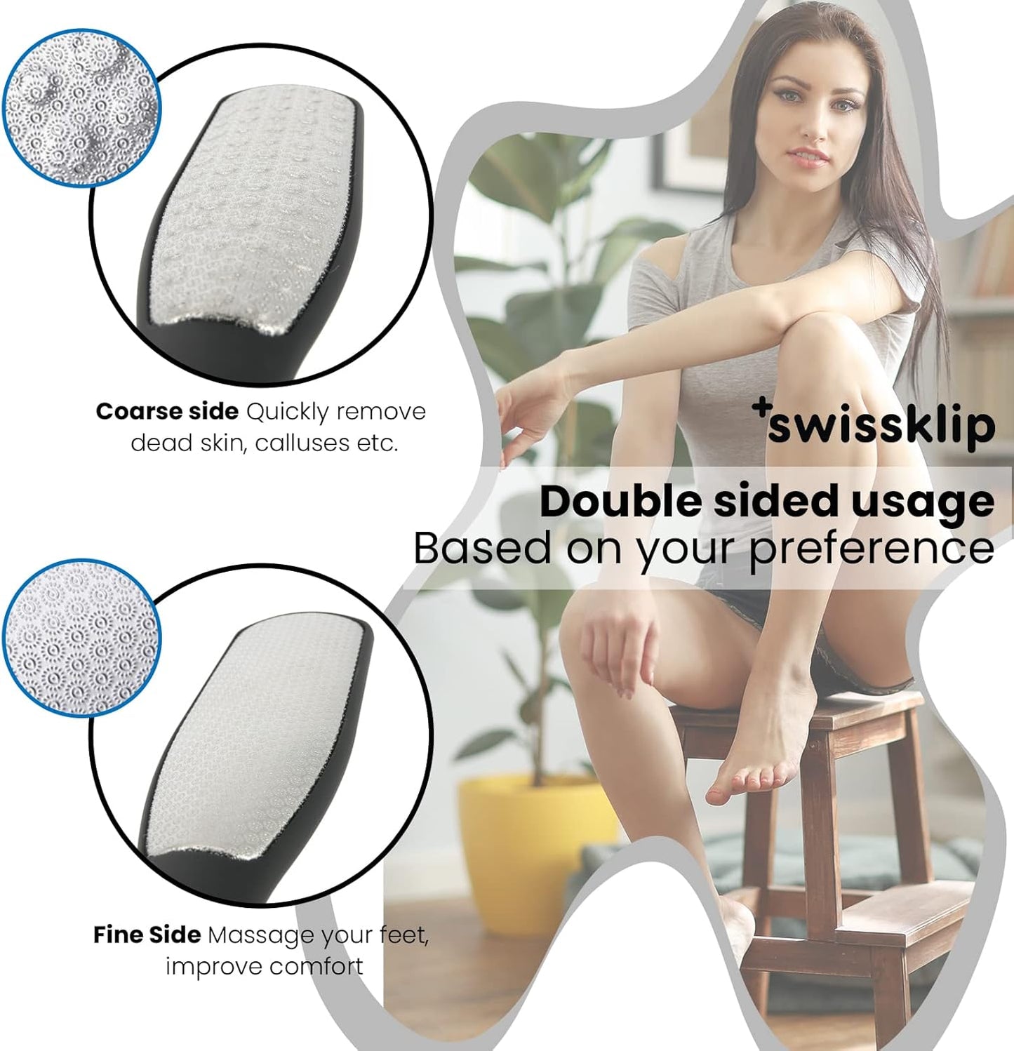 Swissker Foot File Callus Remover - Luxurious Heel Scraper for Cracked Heels | 1 Pack