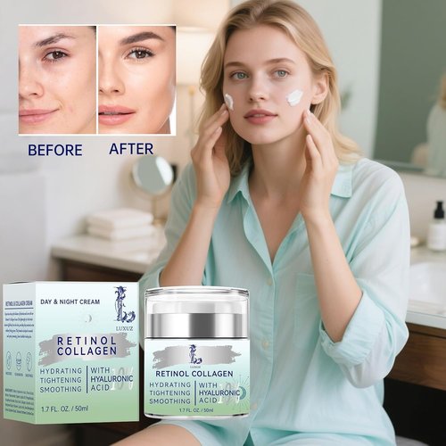 Regine Switzerland Retinol Firming Face & Neck Cream - Anti-Aging Moisturizer with Collagen & Hyaluronic Acid, 1.7 Fl Oz