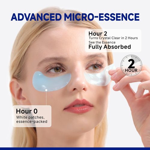 Dr Vincent Peptide Cooling Under Eye Patches, Soothing Eye Patches Instant Reduces Dark Circles and Puffiness, Calming Under Eye Mask with Glacial Water for Bags Treatment, 60 Pairs